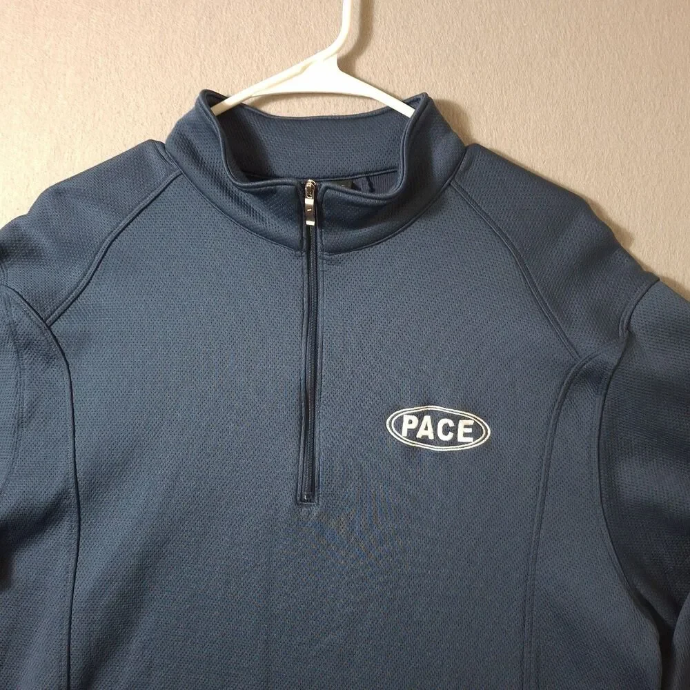 Nike Golf Cover Up Jacket Dri-Fit Mens L Blue Long Sleeve 1/4 Zip Sweater